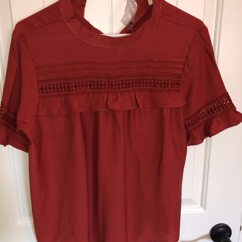 E&M short sleeve blouse Sz L